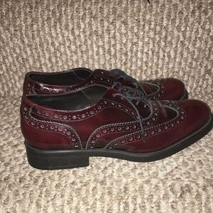 BOEMOS REAL GENUINE LEATHER TIE UP BURGUNDY OXFORD MADE IN ITALY NWOT SH…